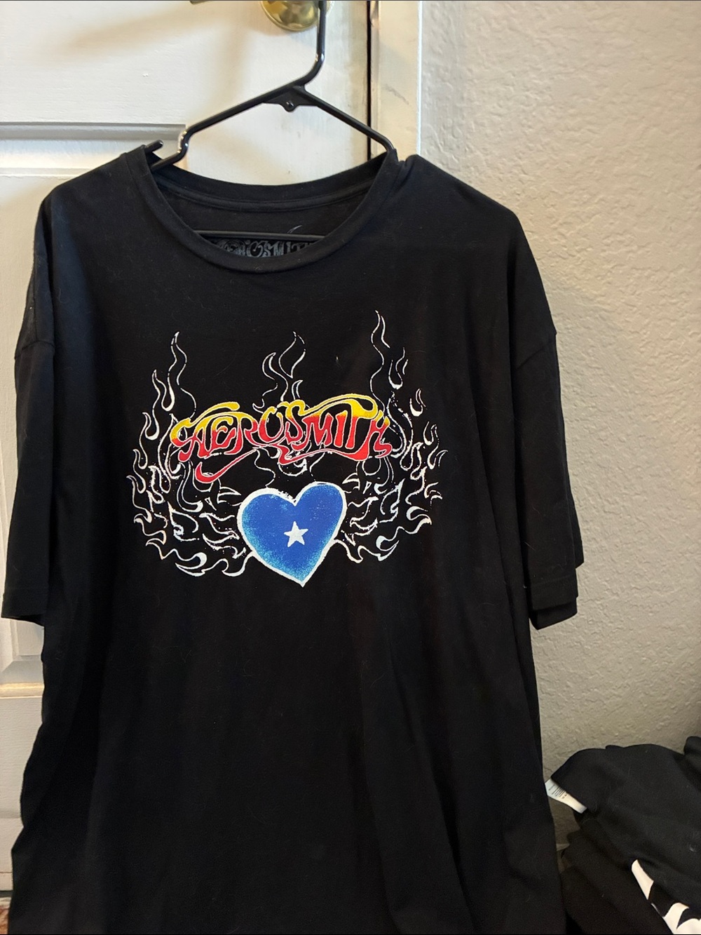 Aerosmith Black Graphic Band Tee - Blue Heart Design